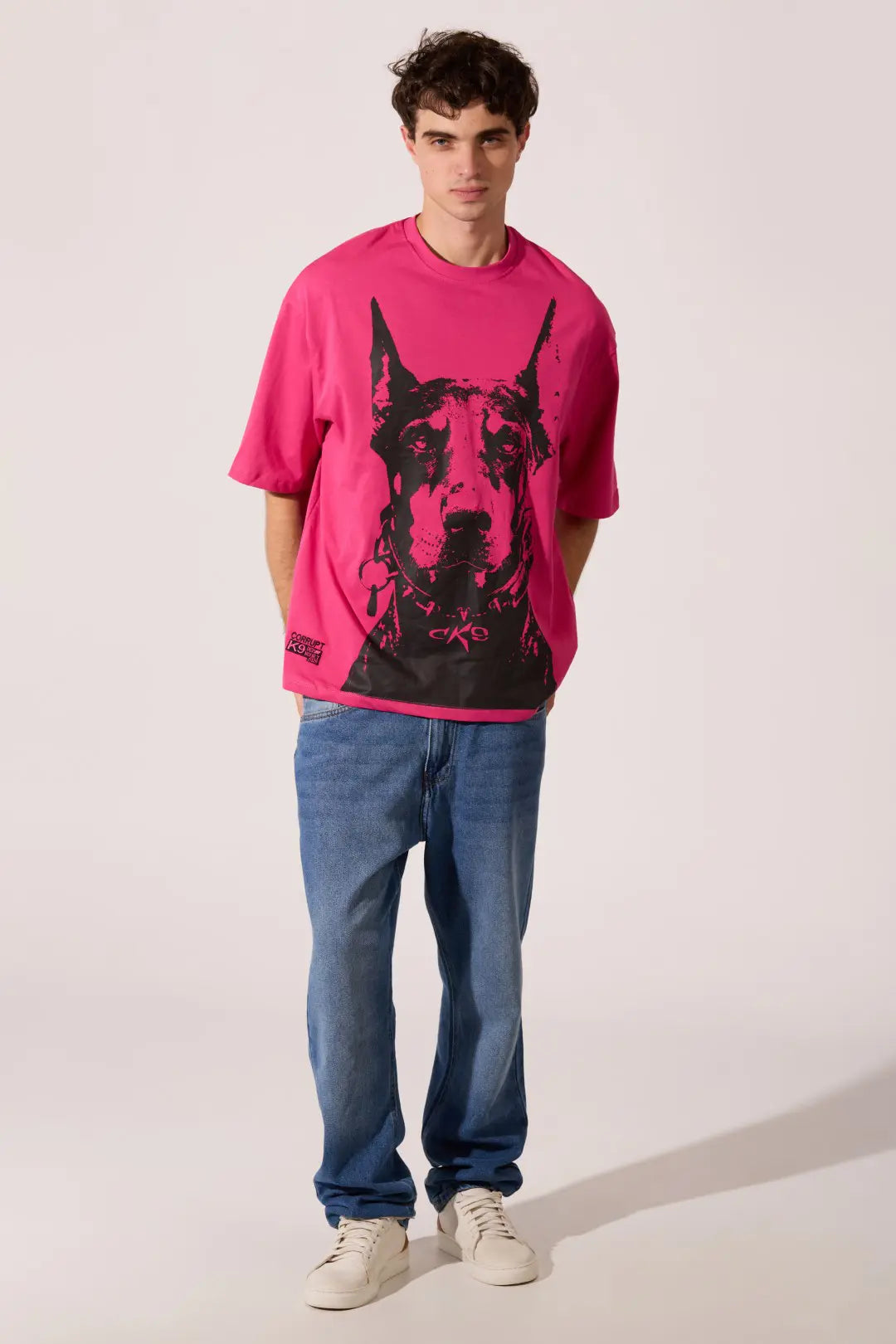 DOGGY PRINT HALF SLEEVE ROUNDED CK9 T-SHIRT