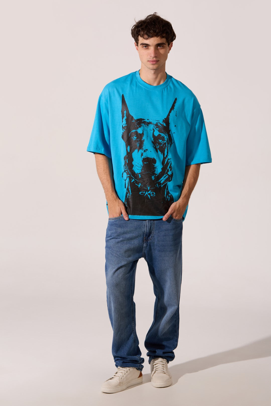 DOGGY PRINT HALF SLEEVE ROUNDED CK9 T-SHIRT