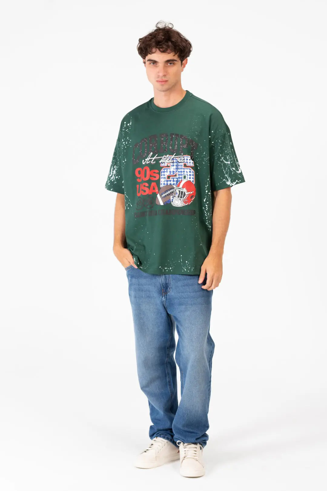 CORRUPT NINETIES VARSITY BASEBALL OVERSIZED T-SHIRT