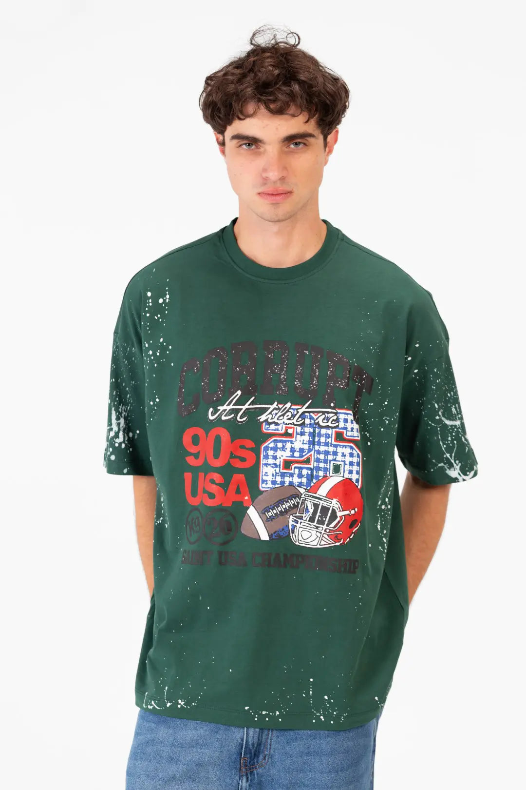 CORRUPT NINETIES VARSITY BASEBALL OVERSIZED T-SHIRT