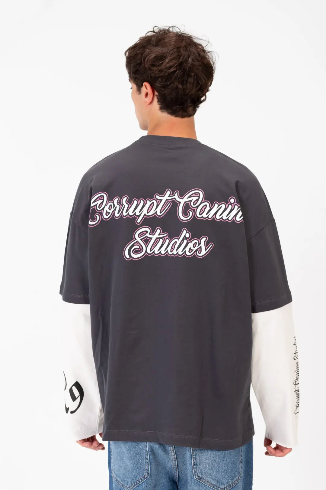 CORRUPT CANINE STUDIES LONG SLEEVE CONNECTED DOGY PRINTED T-SHIRT