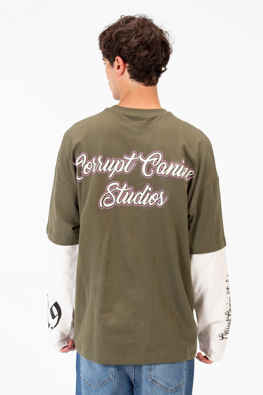CORRUPT CANINE STUDIES LONG SLEEVE CONNECTED DOGY PRINTED T-SHIRT
