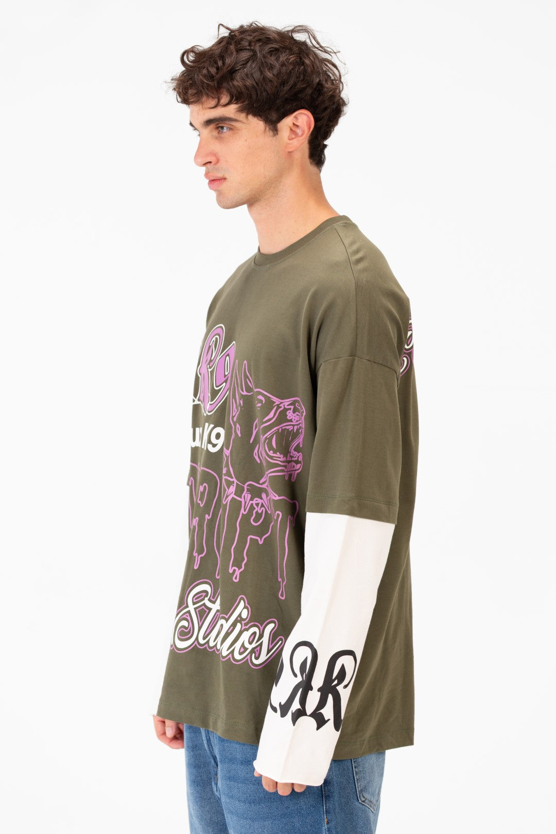 CORRUPT CANINE STUDIES LONG SLEEVE CONNECTED DOGY PRINTED T-SHIRT