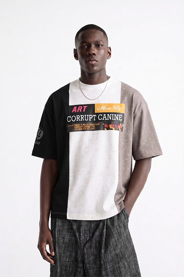 HALF &amp; HALF CORRUPT CANINE OVERSIZED MODERN T-SHIRT