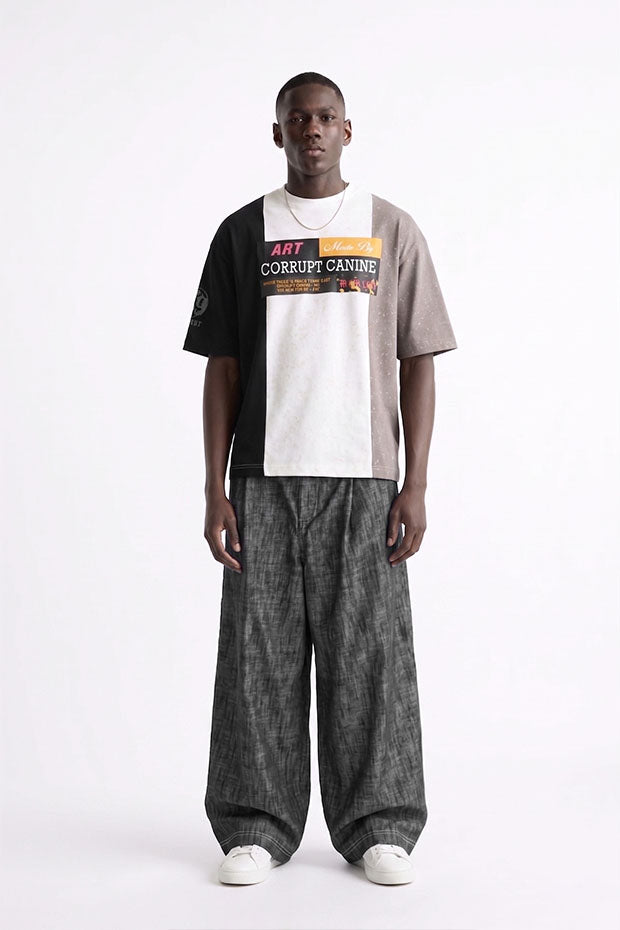HALF &amp; HALF CORRUPT CANINE OVERSIZED MODERN T-SHIRT