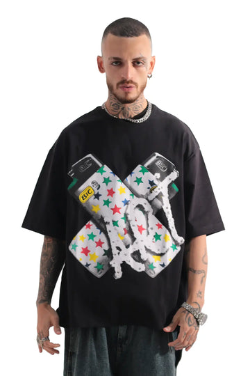 BOXY FIT TEE WITH PRINT