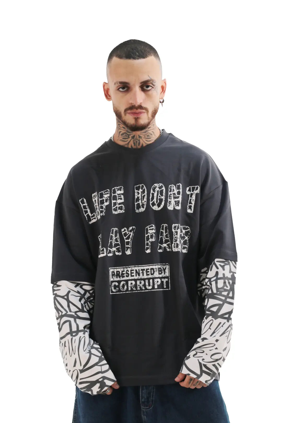 LONG SLEEVE CONNECTED PRINTED TEE