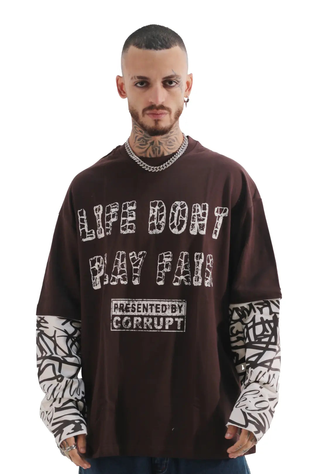 LONG SLEEVE CONNECTED PRINTED TEE