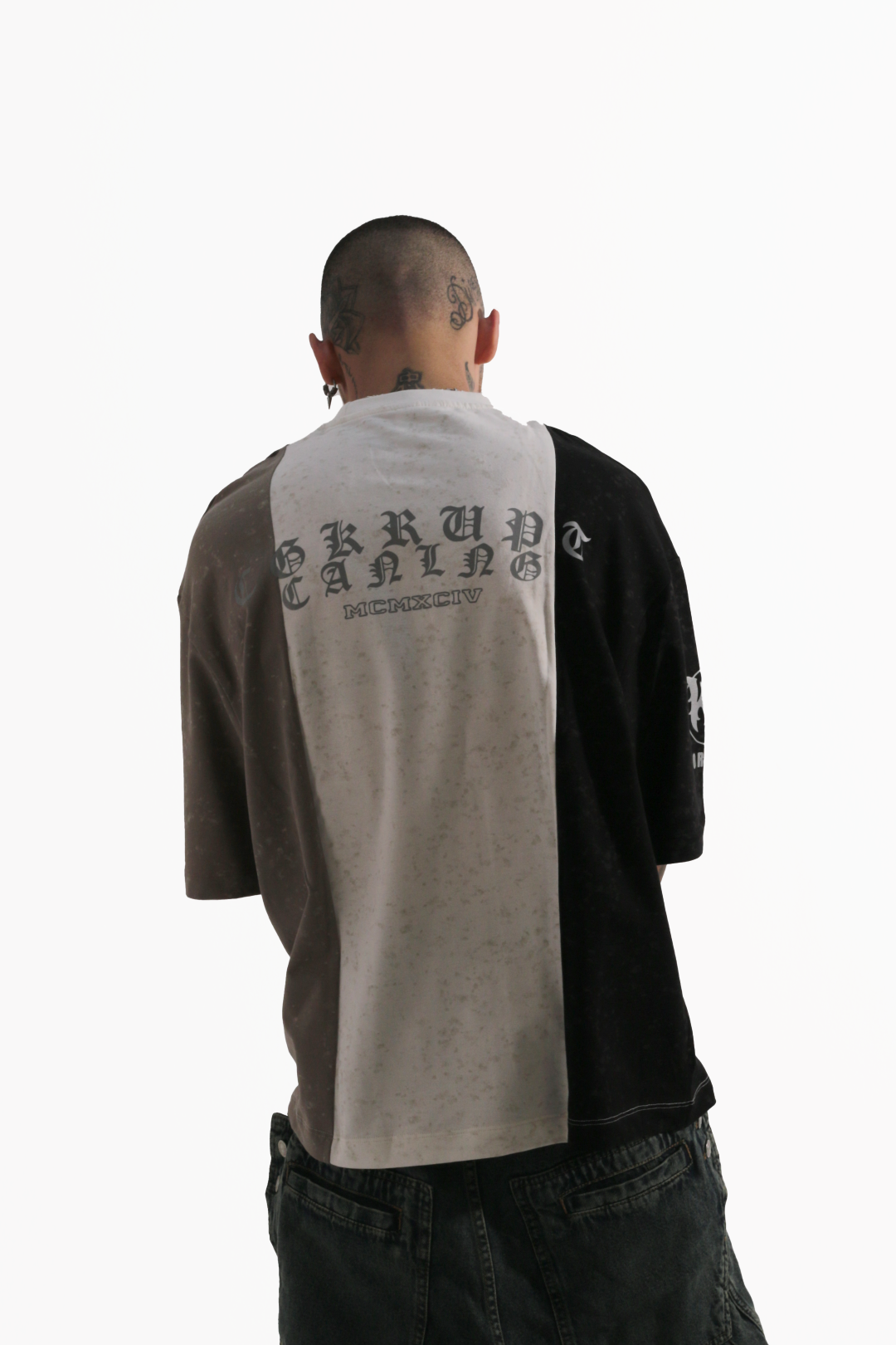 HALF & HALF CORRUPT CANINE OVERSIZED MODERN T-SHIRT