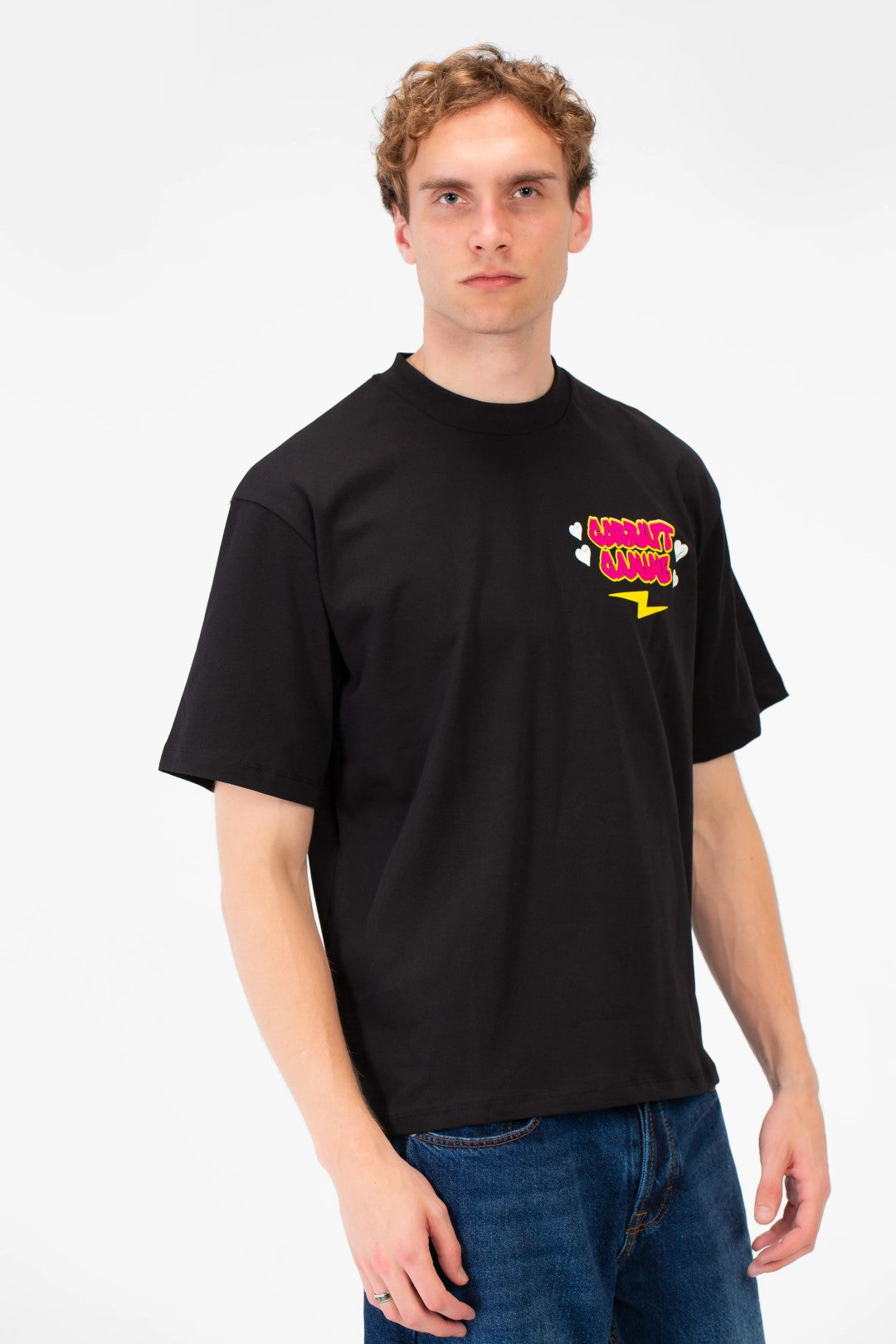 OVERSIZED TEXT PRINT T-SHIRT