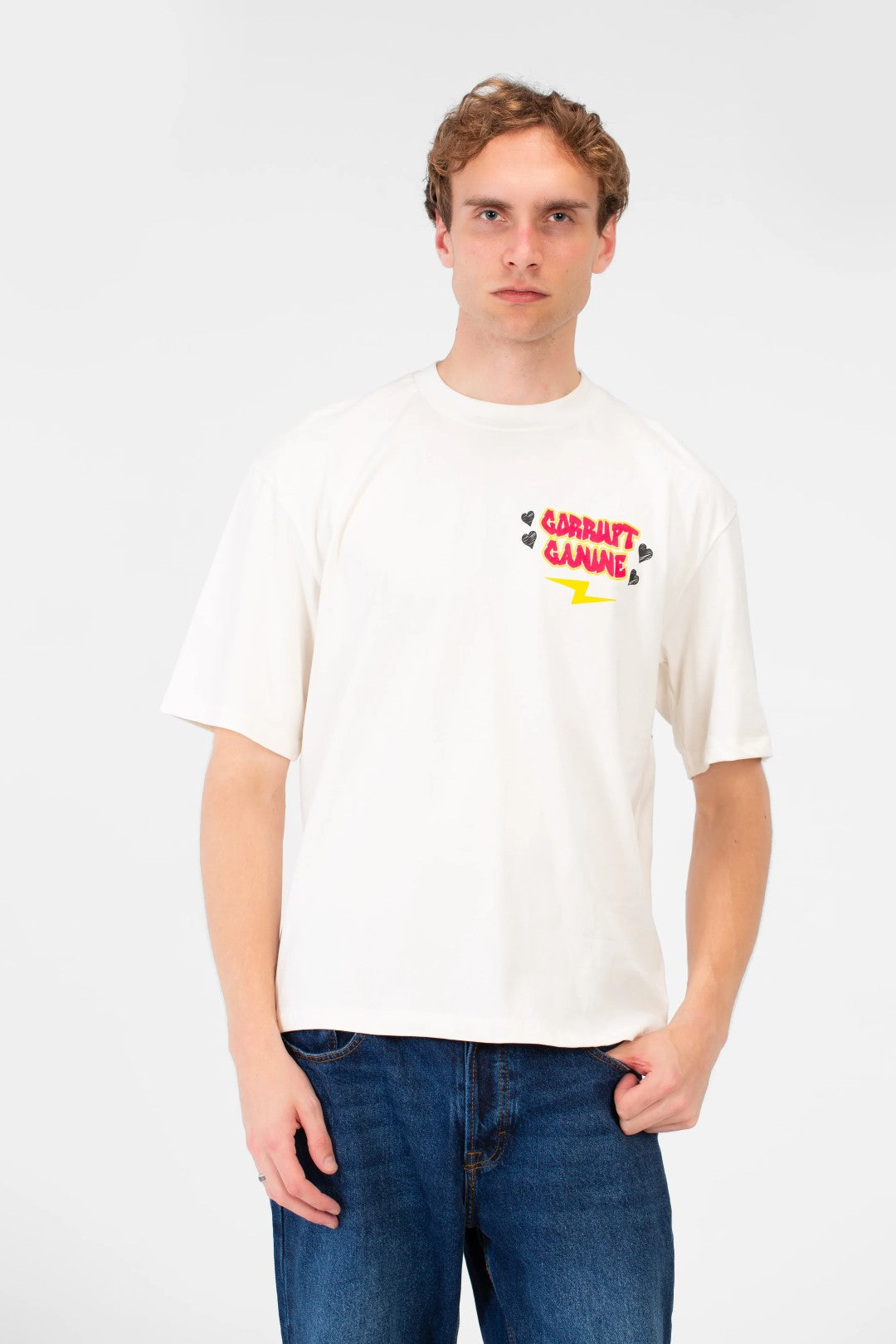 OVERSIZED TEXT PRINT T-SHIRT