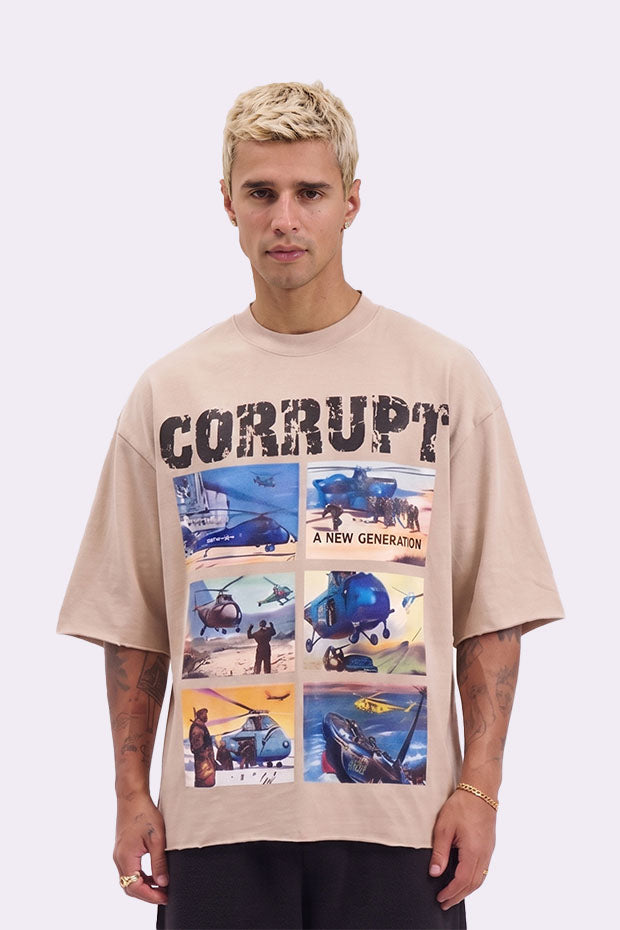 CORRUPT SCREENPRINT BOXY FIT T-SHIRT