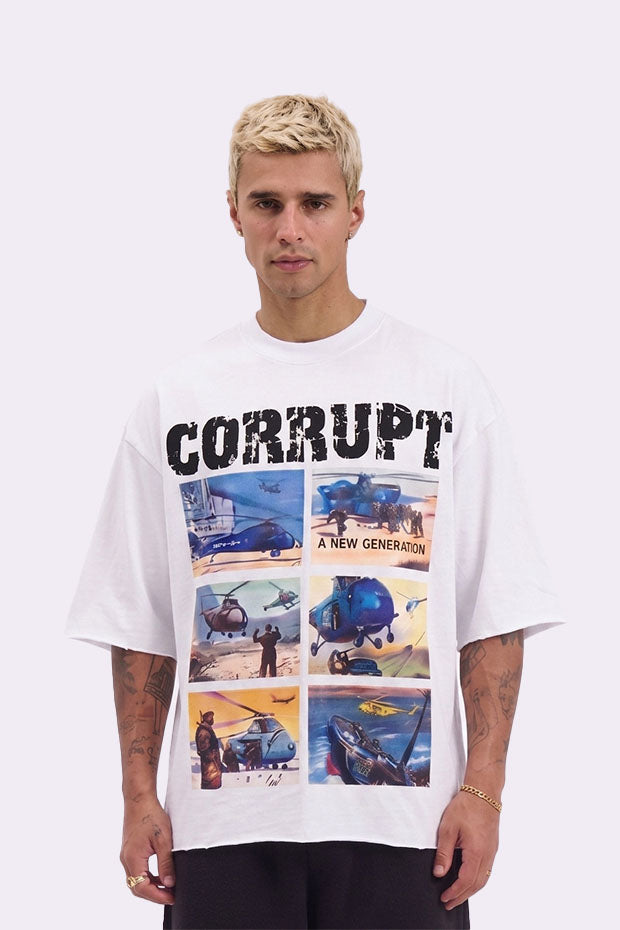 CORRUPT SCREENPRINT BOXY FIT T-SHIRT