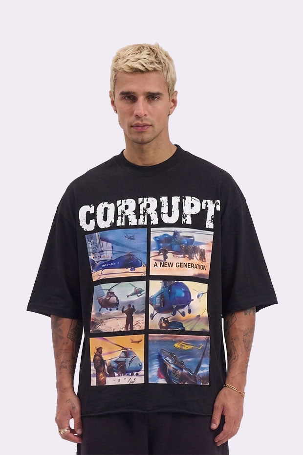 CORRUPT SCREENPRINT BOXY FIT T-SHIRT