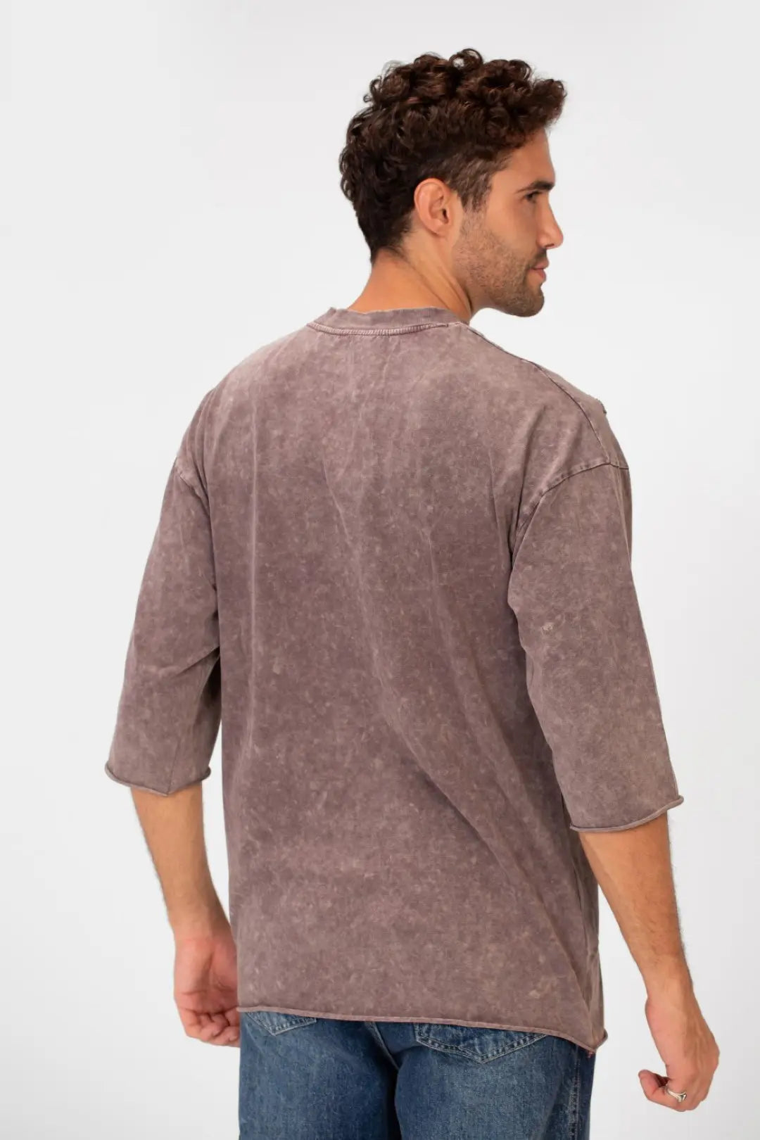 WASHED BOXY FIT RIPPED PRINTED T-SHIRT