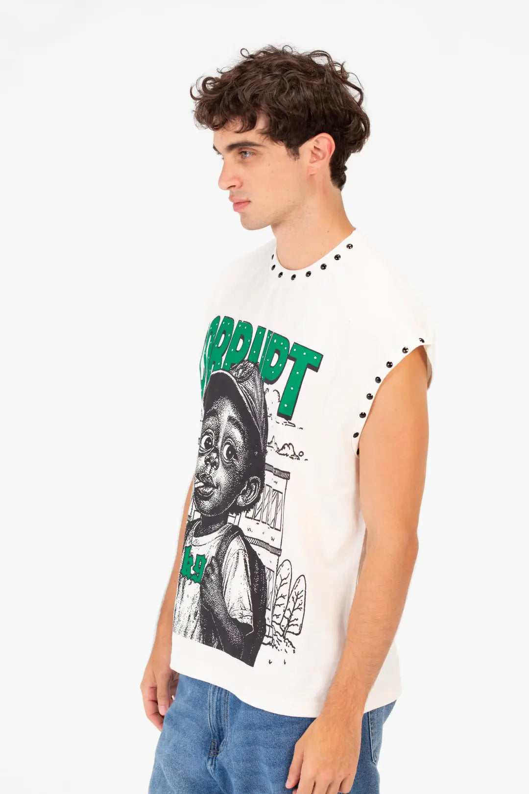 CORRUPT RHIMSTONES BABY PRINT SLEEVELESS T-SHIRT