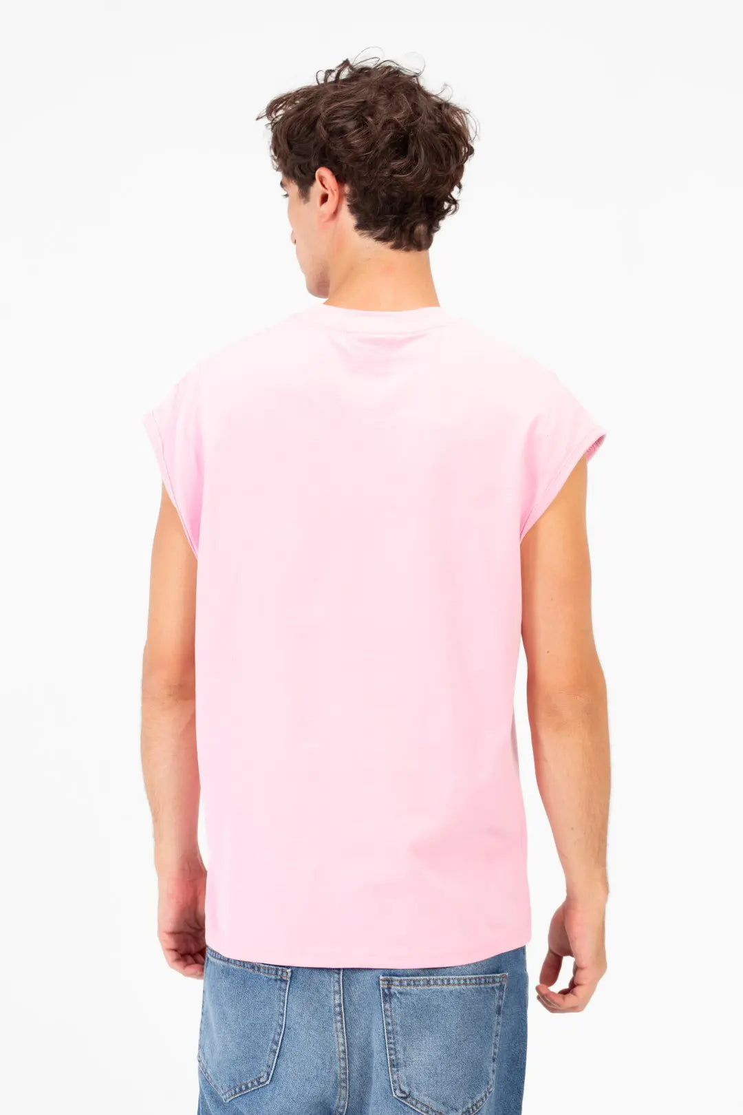 BASIC ESSENTIAL SLEEVELESS LOGO PRINT T-SHIRT