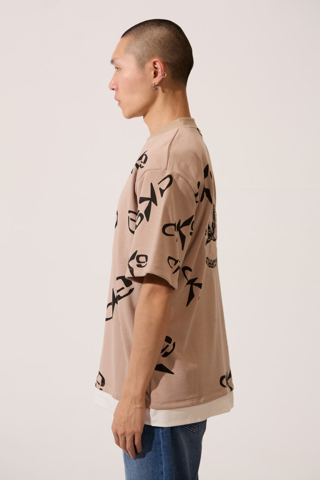 CK9 PRINTED HALF SLEEVE ROUND NECK T-SHIRT