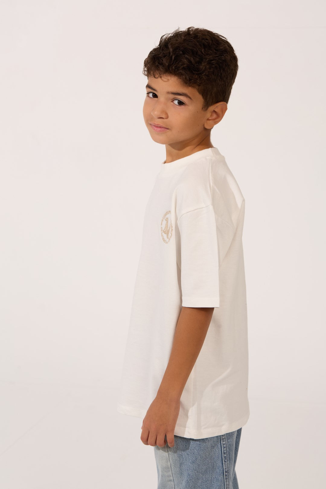 LOGOS PRINT SHORT SLEEVE ROUNDED CORRUPT KIDS T-SHIRT