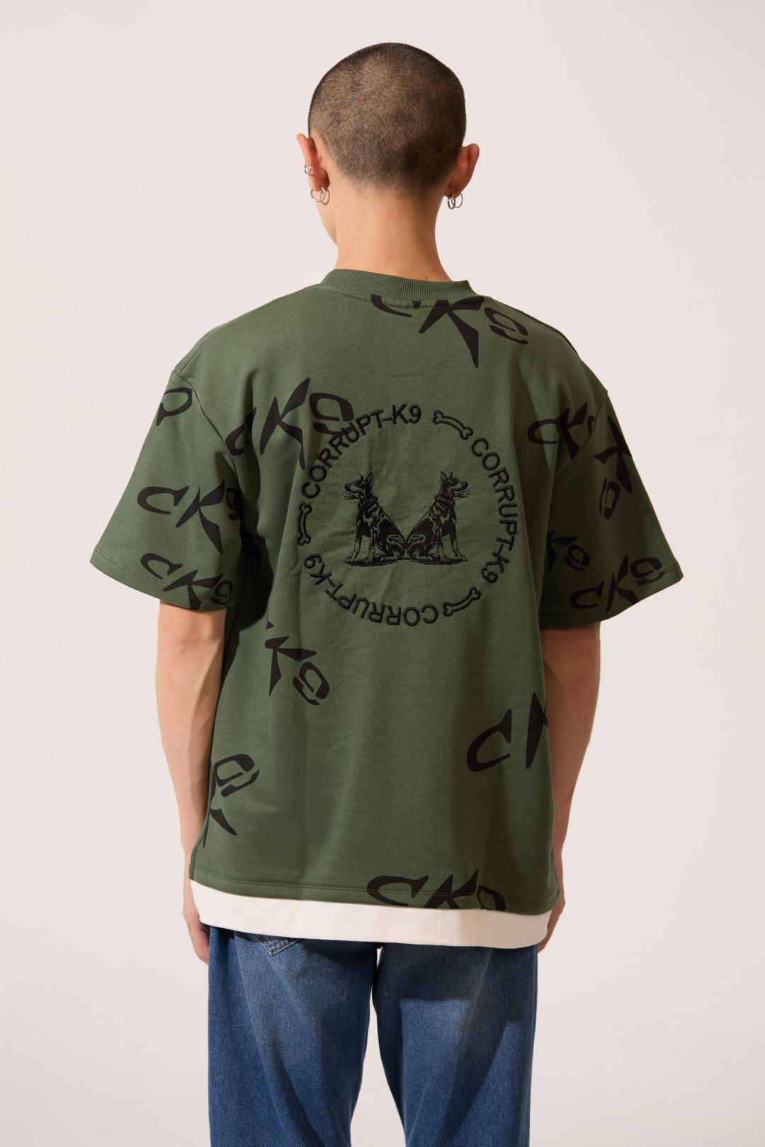 CK9 PRINTED HALF SLEEVE ROUND NECK T-SHIRT