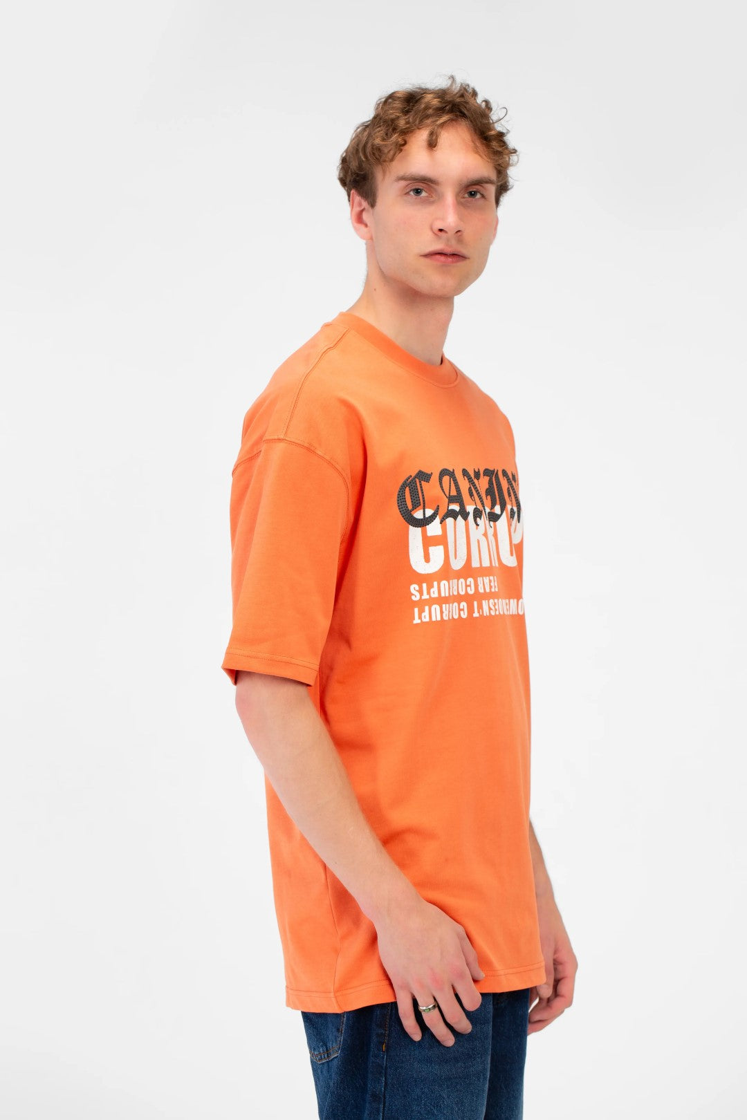 FRONT TEXT PRINT T-SHIRT