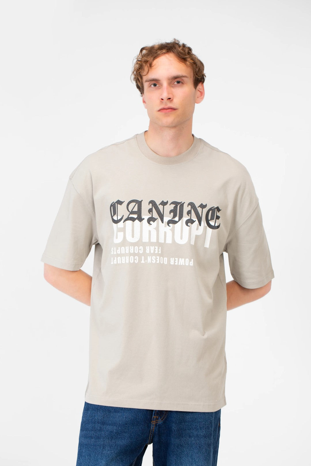 FRONT TEXT PRINT T-SHIRT