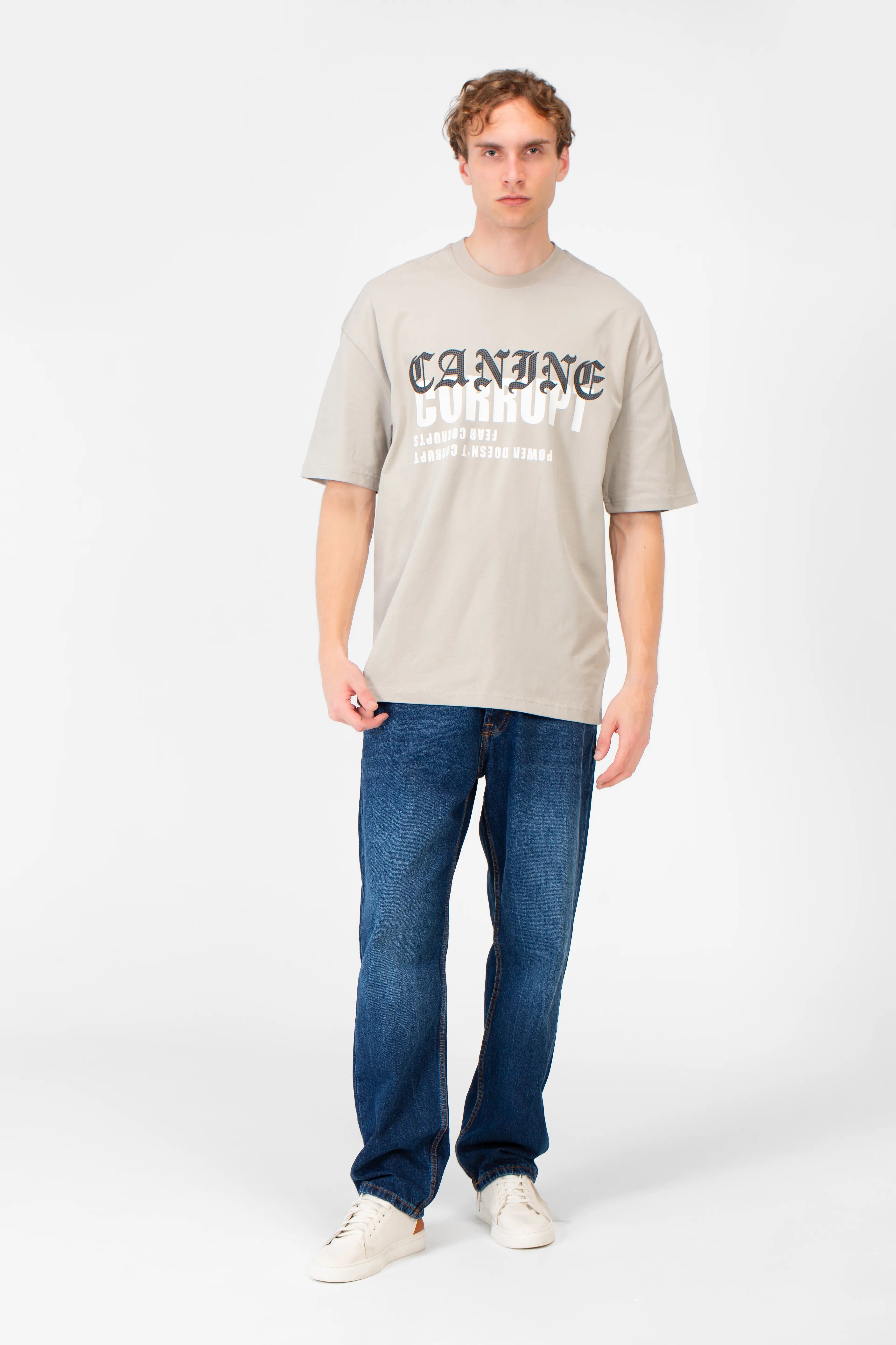 FRONT TEXT PRINT T-SHIRT