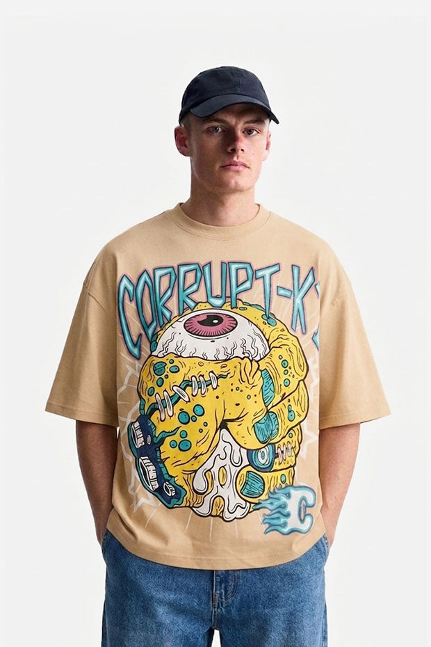 SHORT SLEEVE OVERSIZED PRINTED T-SHIRT