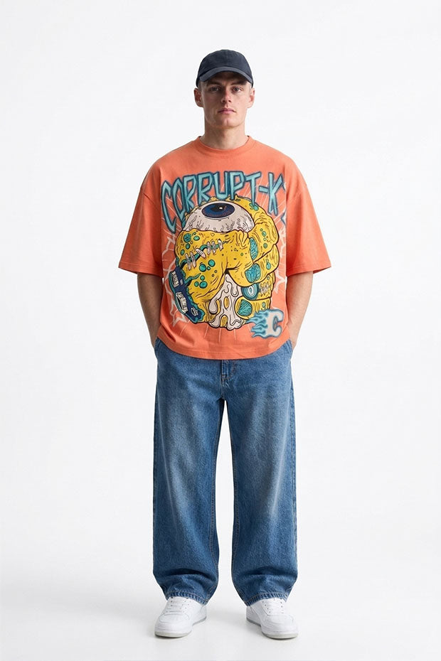 SHORT SLEEVE OVERSIZED PRINTED T-SHIRT