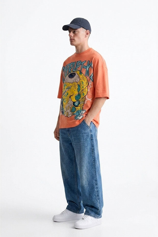 SHORT SLEEVE OVERSIZED PRINTED T-SHIRT