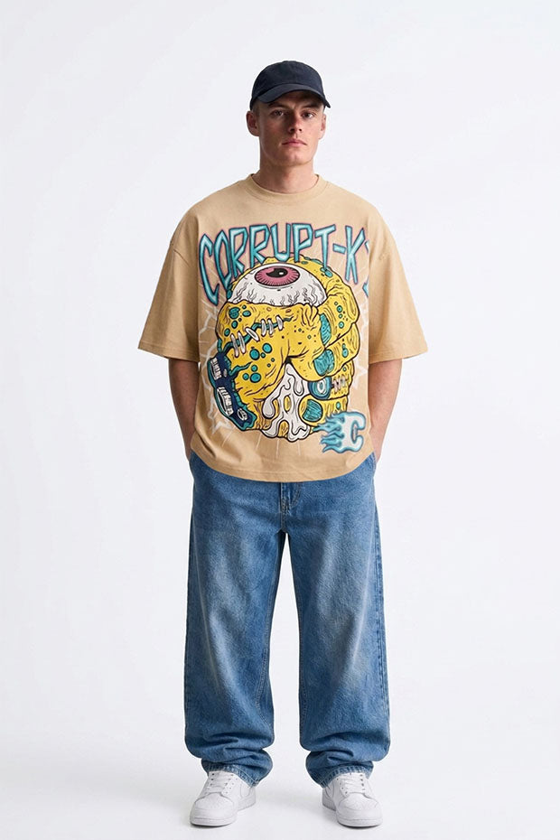 SHORT SLEEVE OVERSIZED PRINTED T-SHIRT