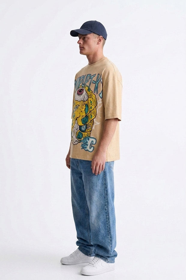 SHORT SLEEVE OVERSIZED PRINTED T-SHIRT