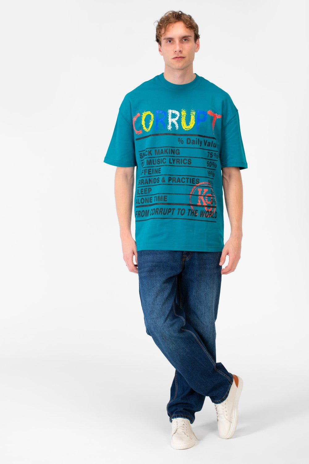 TEXT PRINTED CORRUPT K9 T-SHIRT