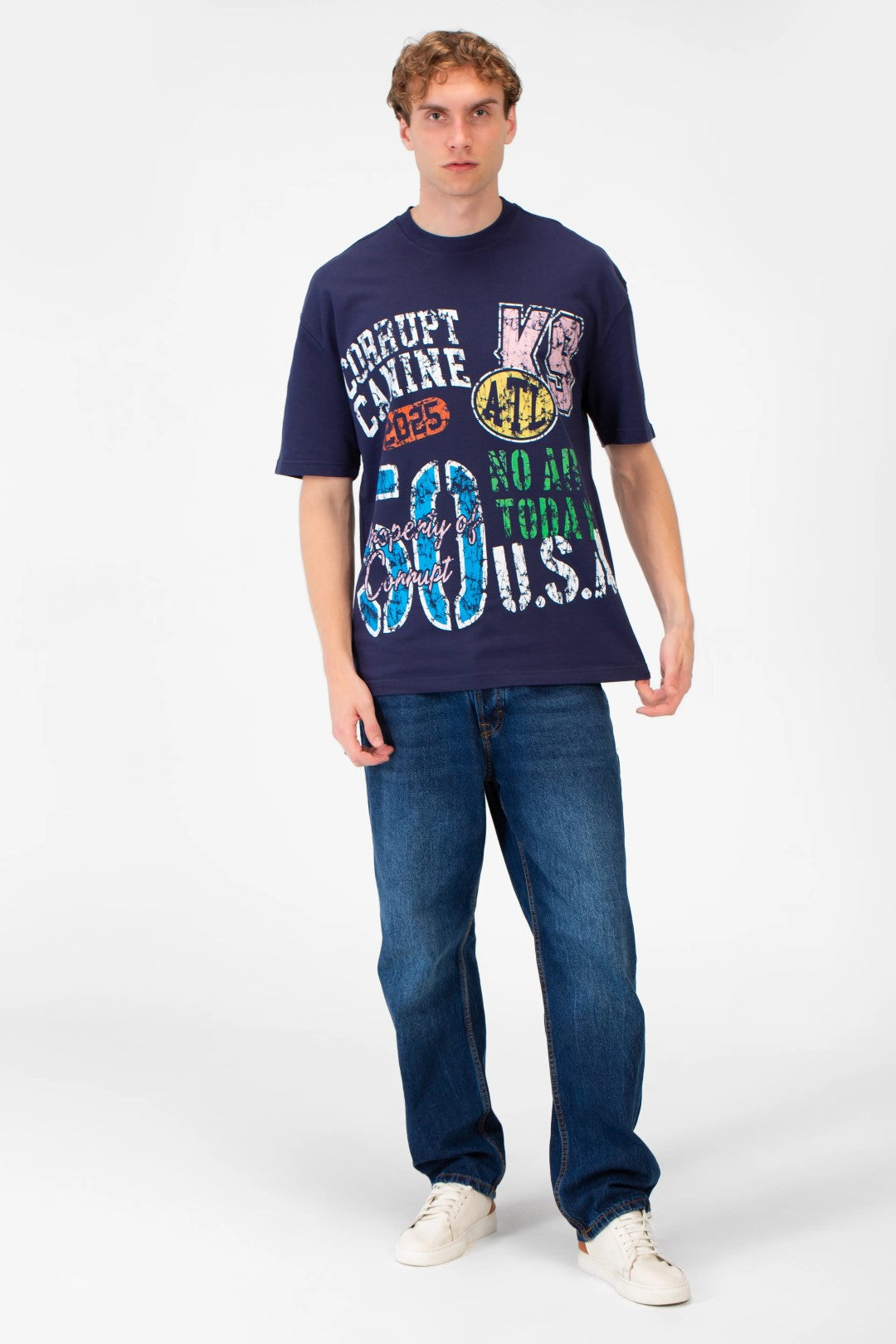 OVERSIZE PRINTED CORRUPT CANINE T-SHIRT
