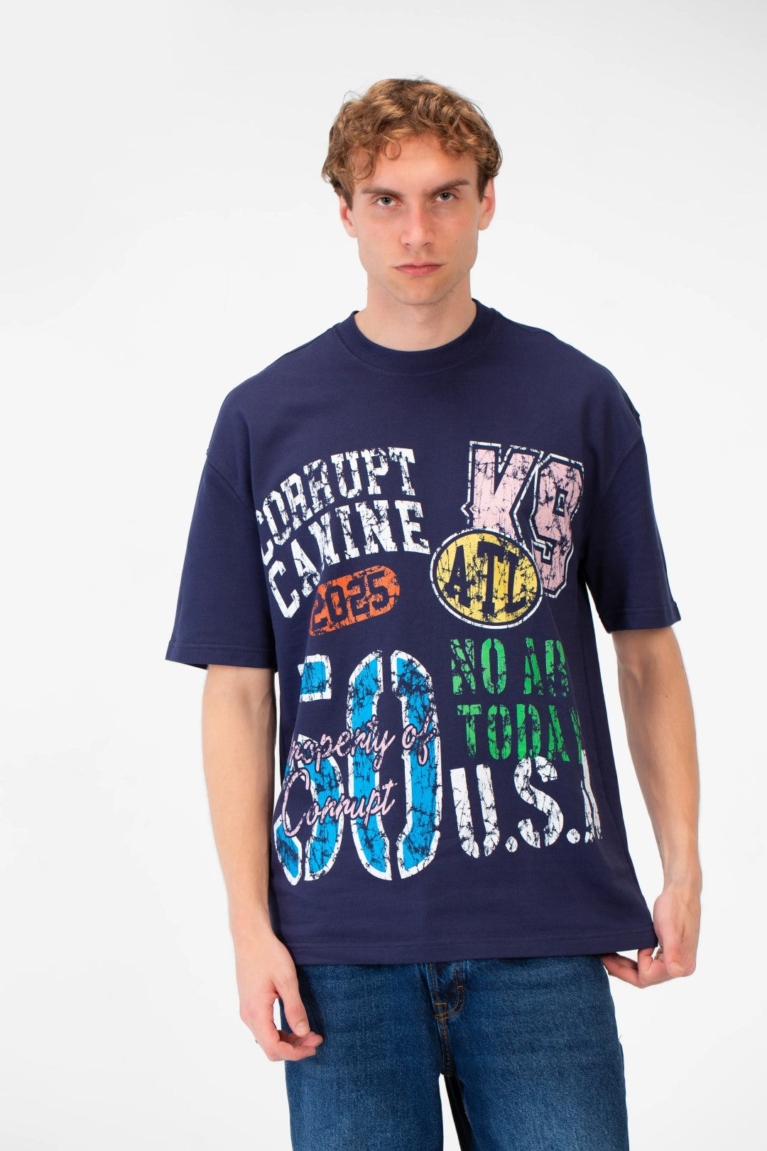 OVERSIZE PRINTED CORRUPT CANINE T-SHIRT