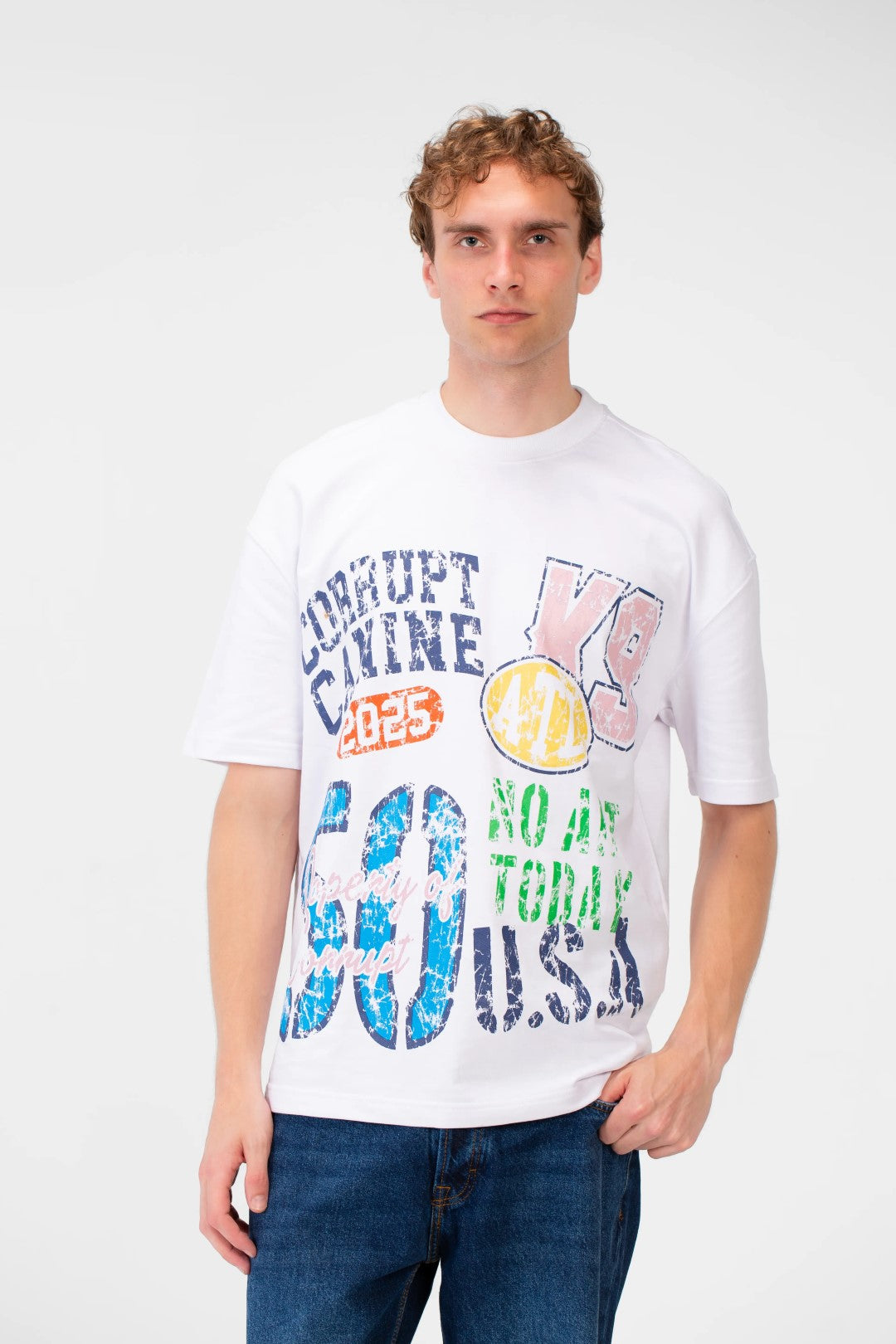 OVERSIZE PRINTED CORRUPT CANINE T-SHIRT