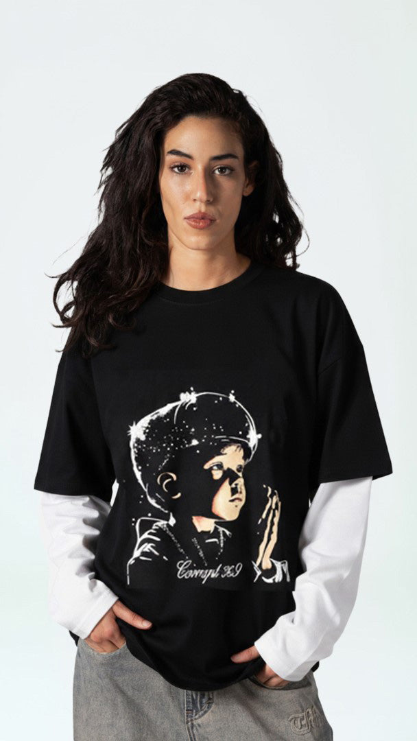 INNER LIGHT OVERSIZED CONNECTED SLEEVES TEE