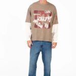 LONG CONNECTED SLEEVE K9 PRINTED T-SHIRT