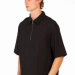 HALF ZIP POLO NECK T-SHIRT