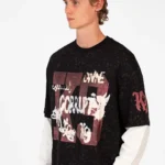 LONG CONNECTED SLEEVE K9 PRINTED T-SHIRT