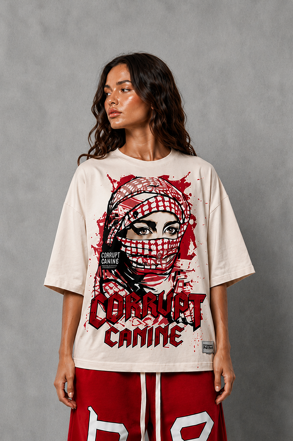 CORRUPT CANINE SILENCE SPEAKS LOUDER BOXY GRAPHIC T-SHIRT & WIDE LEG SWEATPANTS SET