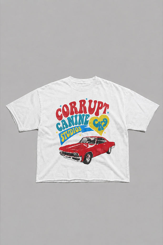 CORRUPT CANINE RETRO RIDE HEAVYWEIGHT BOXY T-SHIRT
