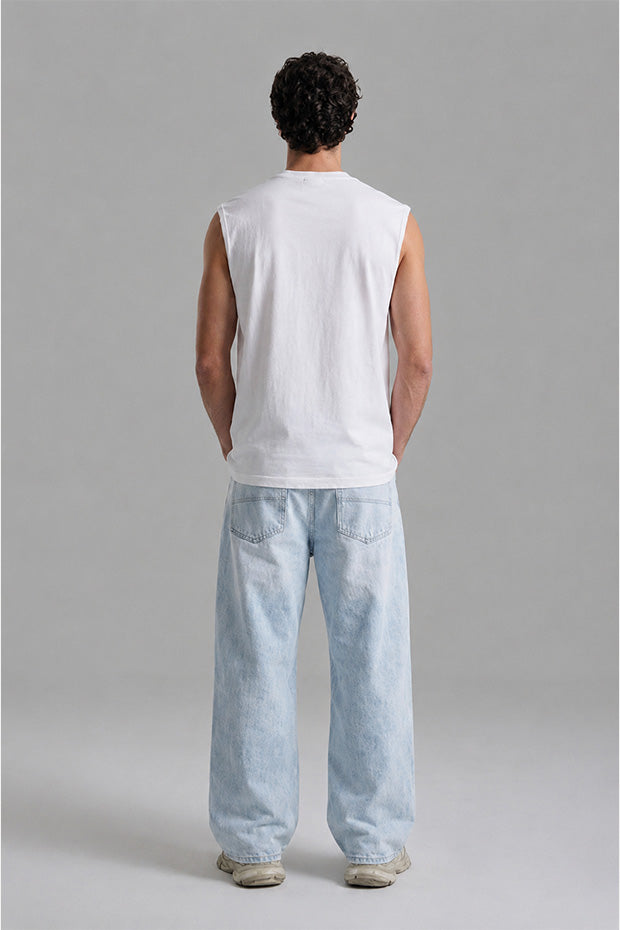 Money Mind Skull Oversized Sleeveless T-shirt