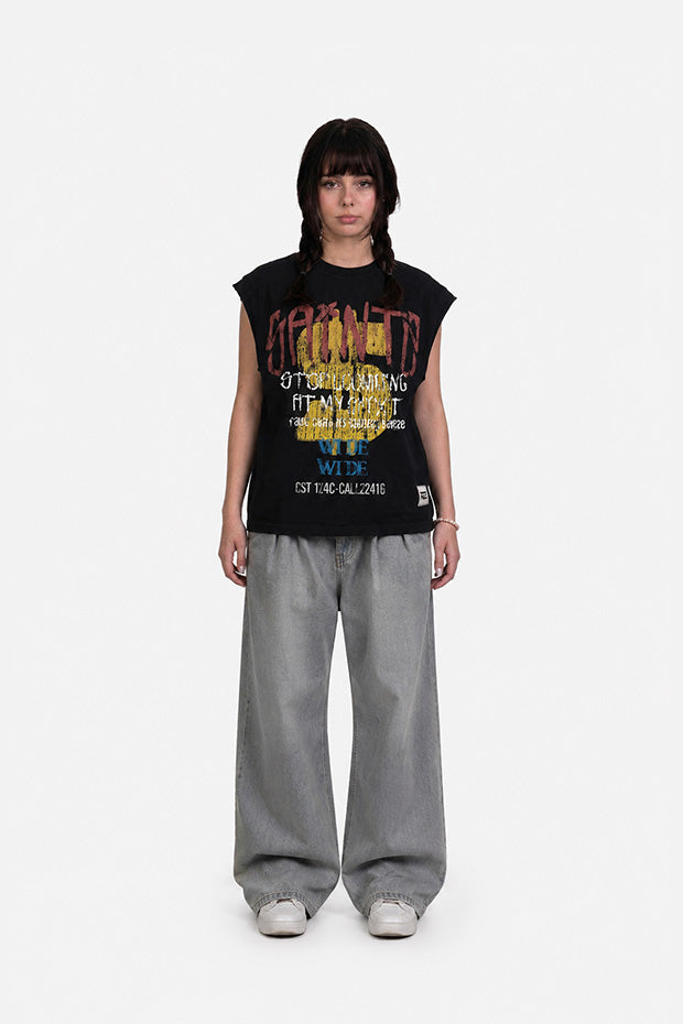 SAINTS WIDE BOX FIT CUT-OFF VINTAGE T-SHIRT
