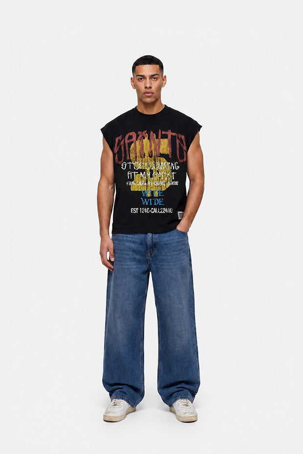 SAINTS WIDE BOX FIT CUT-OFF VINTAGE T-SHIRT