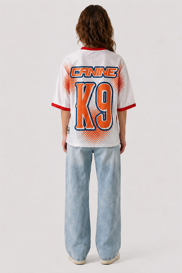 CK-9 STUDIOS BOXY FIT GRAPHIC JERSEY T-SHIRT