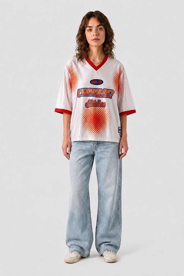 CK-9 STUDIOS BOXY FIT GRAPHIC JERSEY T-SHIRT