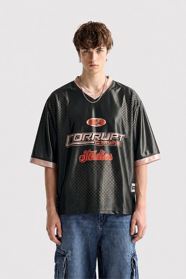 CK-9 STUDIOS BOXY FIT GRAPHIC JERSEY T-SHIRT