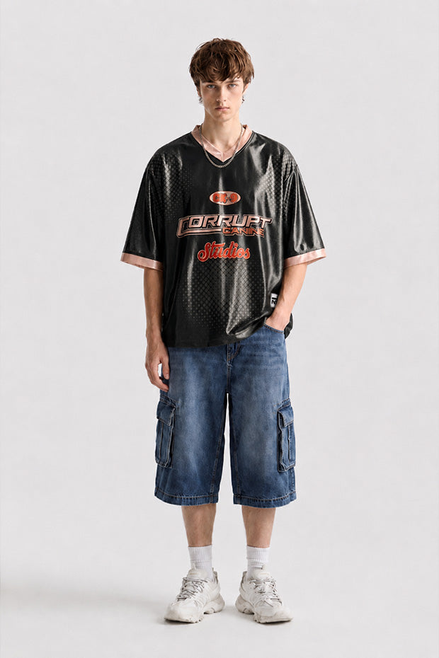 CK-9 STUDIOS BOXY FIT GRAPHIC JERSEY T-SHIRT