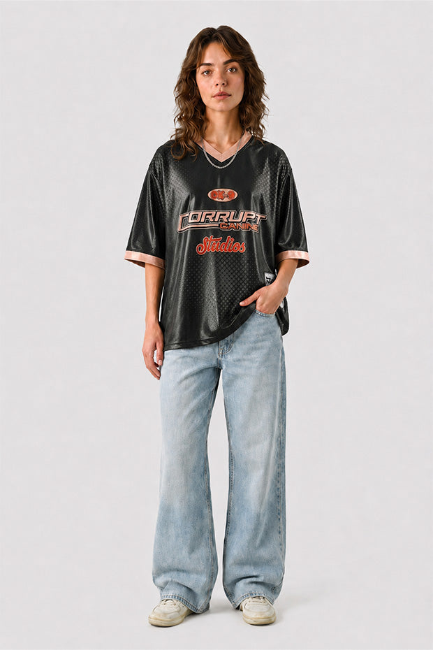 CK-9 STUDIOS BOXY FIT GRAPHIC JERSEY T-SHIRT